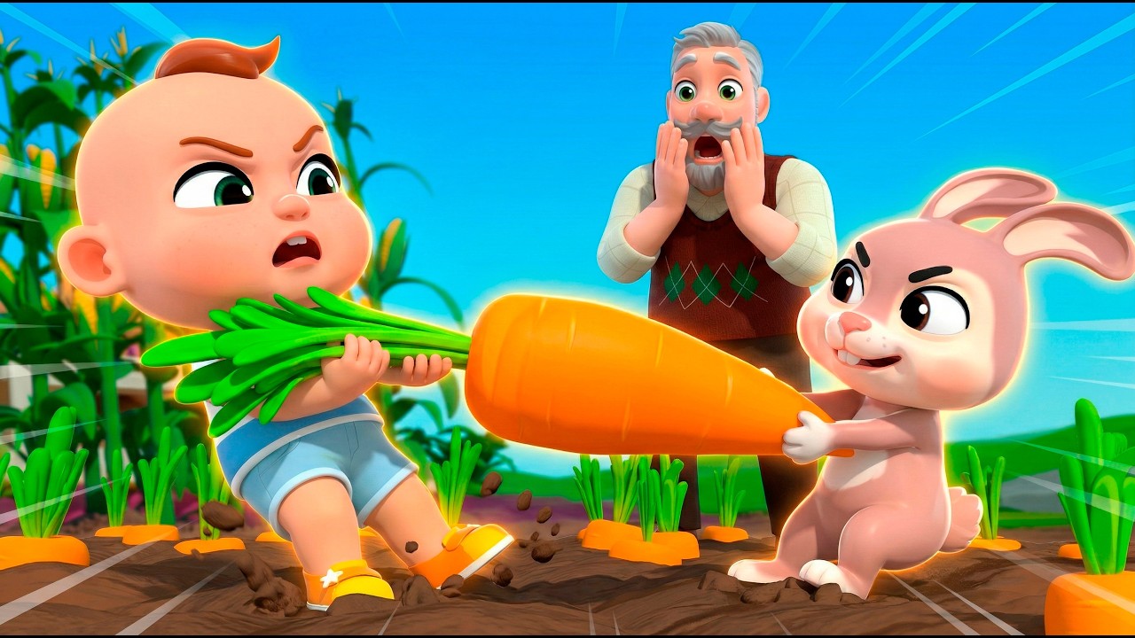 Sharing a Carrot 🥕 Old MacDonald's Farm Harvest Song | Almama
