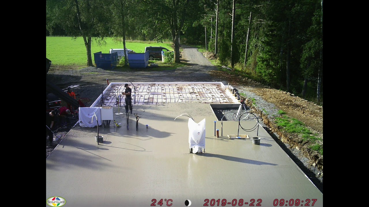 Gjutning av grunden - timelapse