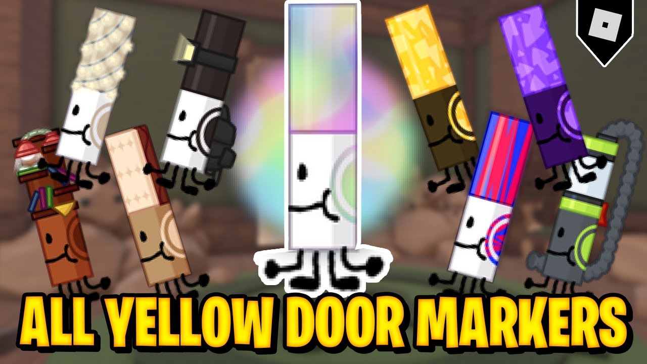 How to get ALL YELLOW DOOR MARKERS + BADGES in FIND THE MARKERS || Roblox