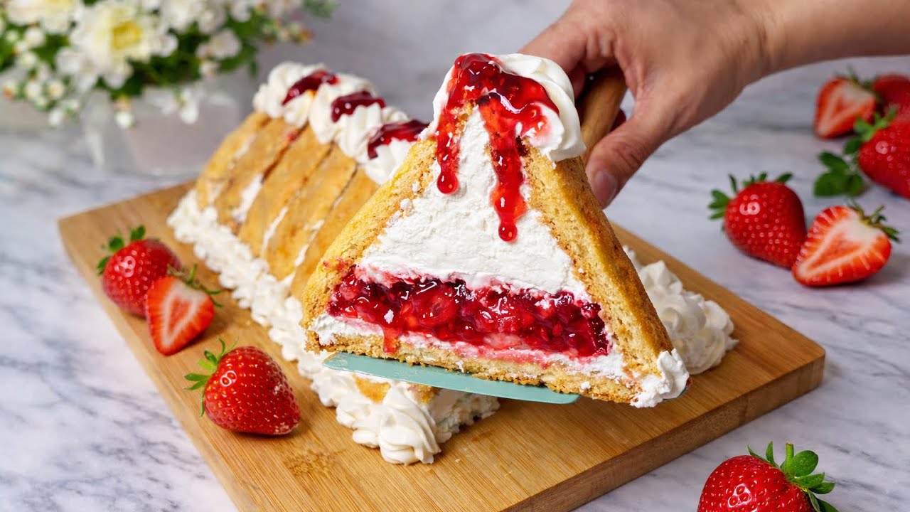 ¡Exquisito! ¡No sabes lo fácil que es! Postre frío de Fresas con Crema 