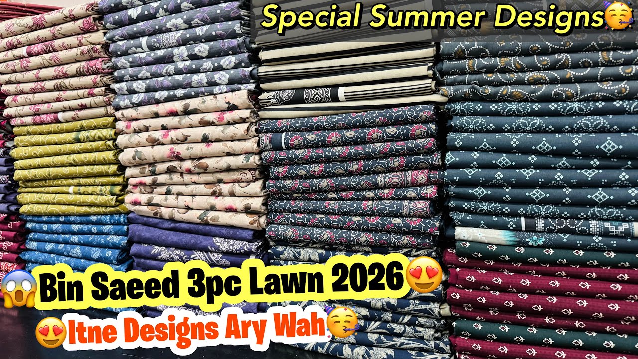 Bin Saeed 3pc Lawn 2026 | Bin Saeed Lawn Collection 2025 | Bin Saeed Wholesale