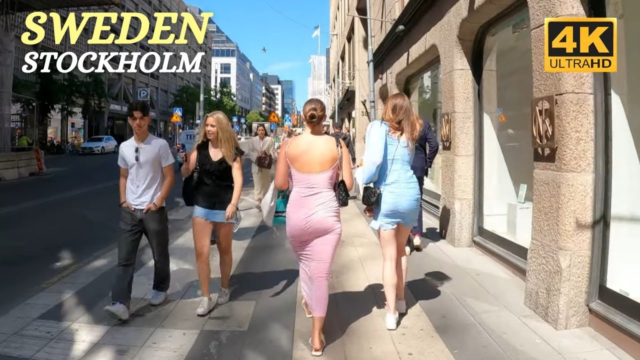 Stockholm - Drottninggatan - Juni - Sweden - Walking Tour - 4K