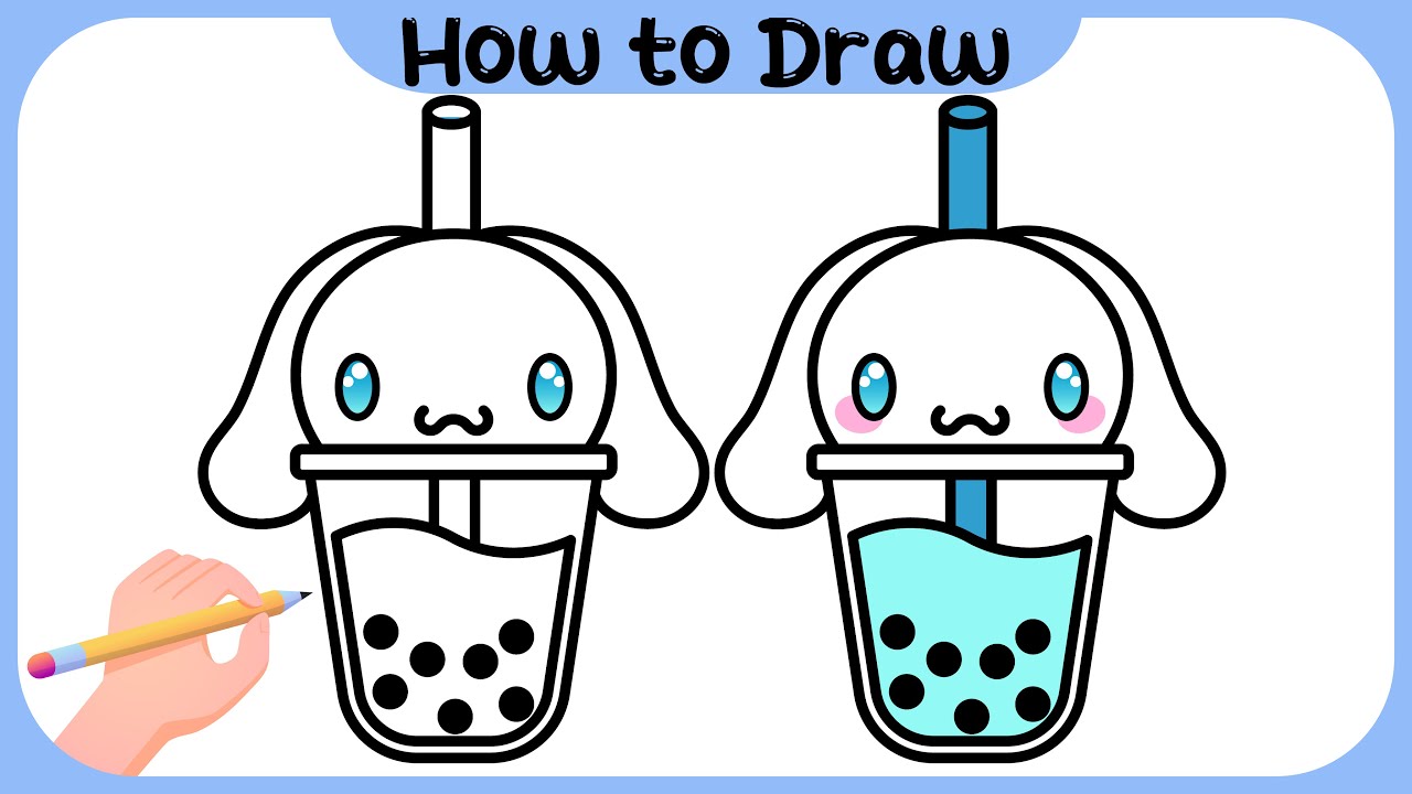 How to Draw Cinnamoroll Boba Tea | Easy Step-by-Step Tutorial