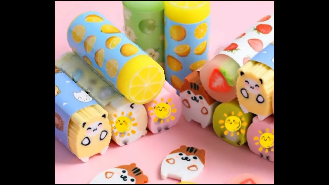 Cutest Stationery Erasers 🦄💜#stationery #cute erasers #ice cream 🍦  Erasers