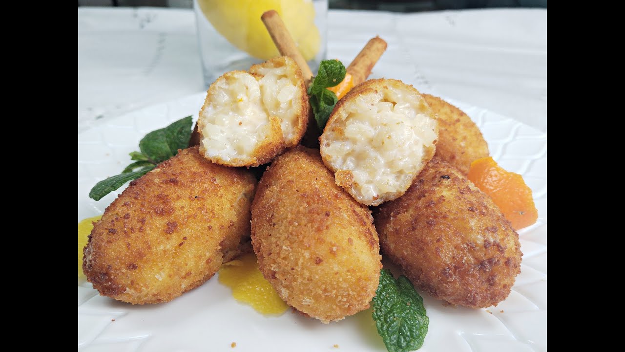 Croquetas de arroz con leche bocado exquisito😋 receta  que te va ha sorprender!! muy Fácil!!👌