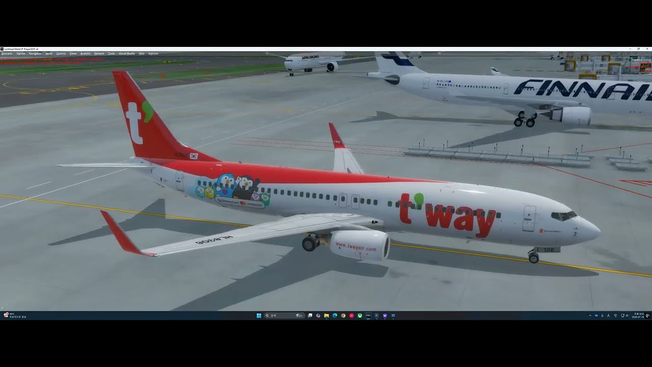 Prepar3D | T'WAY B737-800 HL8306 TW255 PUS-NRT | Approaching Narita RWY16L