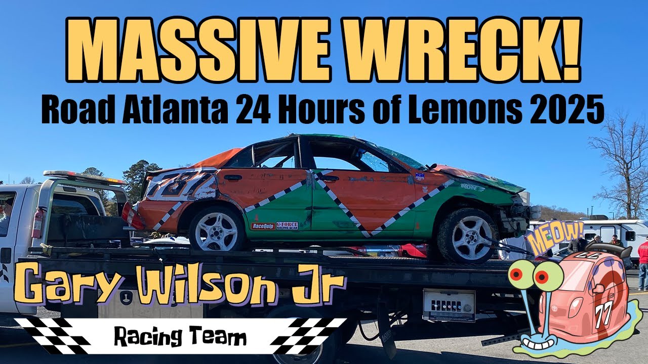 Massive Wreck Rollover at Road Atlanta 24 Hours of Lemons 2025