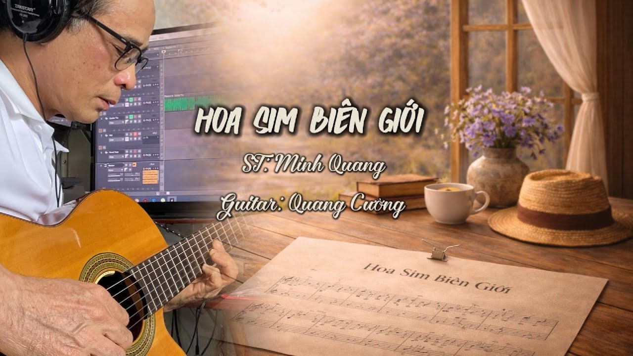 HOA SIM BIÊN GIỚI | Hòa Tấu Guitar Mộc | Nhạc Trữ Tình | Guitar Mộc 40+ #quangcuongguitar