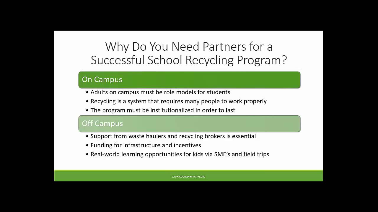 Go Green Initiative School Recycling Webinar with Jill Buck