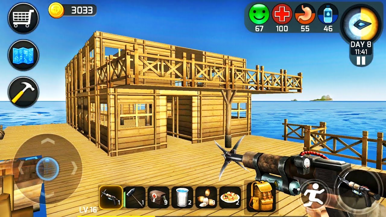 Ocean Survival: Abandoned Island - I Built A Two-Storey House - Android Gameplay