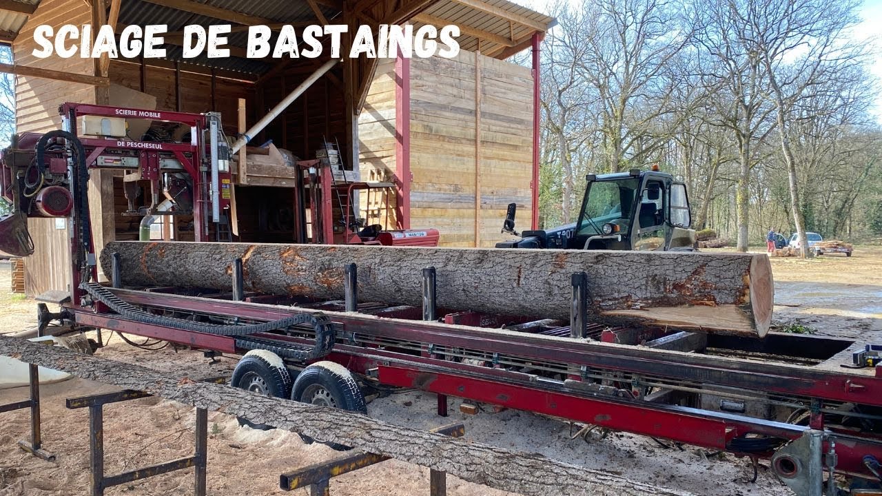 Sciage de Bastaings en Douglas - Scierie de Pescheseul, Avoise