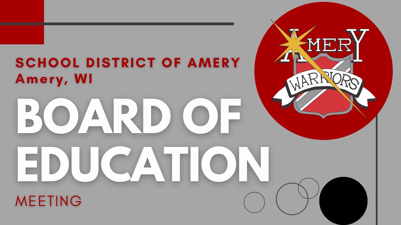 Amery Board of Education Regular Meeting 3-9-26