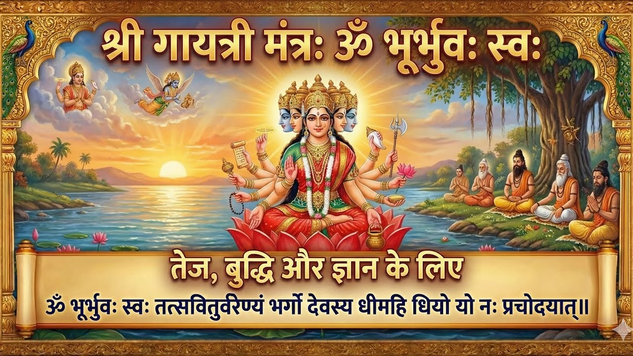 💥🙏|| गायत्री मंत्र १०८ बार|| Gayatri Mantra 108 Times||Powerful Mantra for Peace and Prosperity. 🙏💥