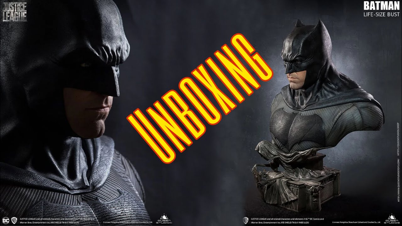 Unboxing life size bust 1/1 Ben Affleck Batman Justice League | Queen Studios