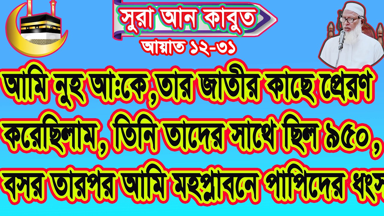 আমি নুহ আ:কে,তার জাতীর কাছে প্রেরণ করেছিলাম,তিনি তাদের সাথে ছিল 950 বসর,তারপর প্লাবনে পাপিদেরকে ধংস