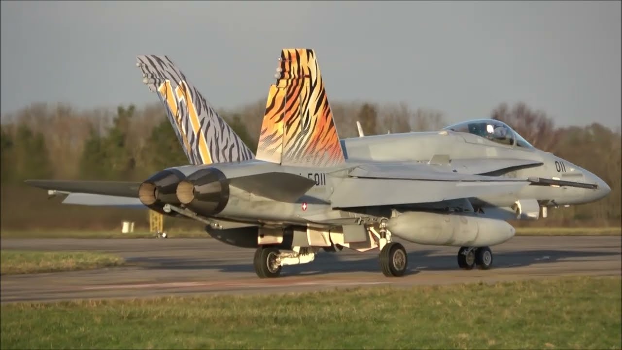 RAF Leeming, 5th December 2023. The locals flying Tuters,  Hawk T2s & Swiss F-18 Hornets.