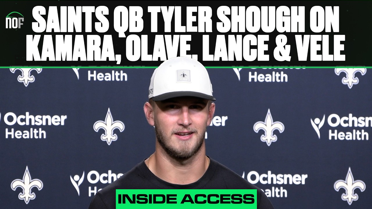 Saints QB Tyler Shough on settling in against Detroit, Chris Olave, Bryce Lance and Devaughn Vele