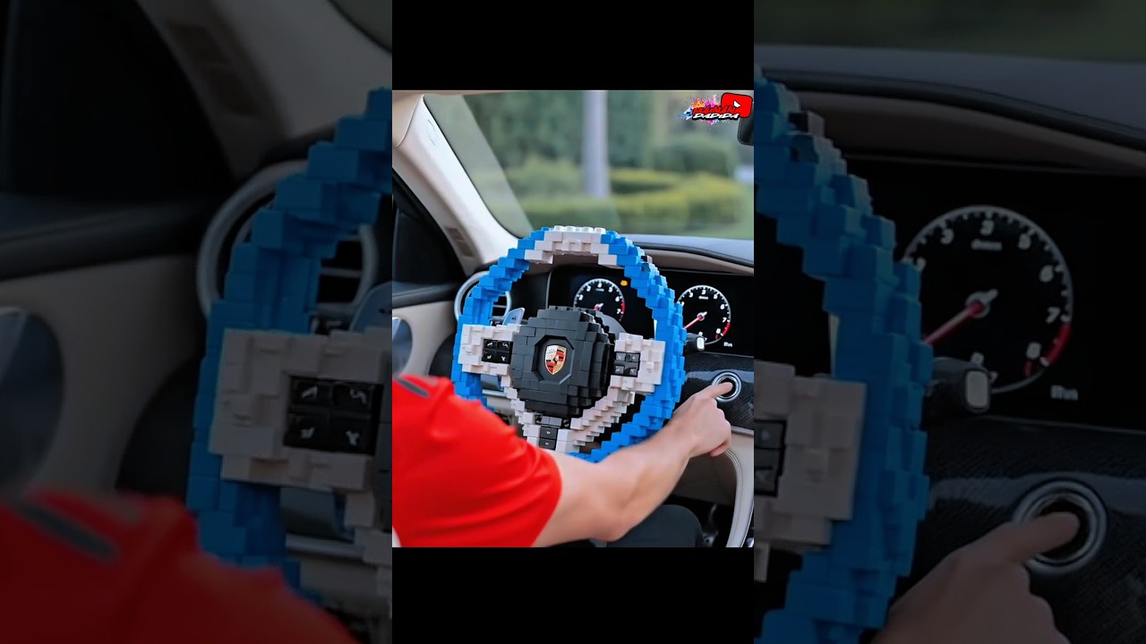 ASMR 📍Royce rolls Car steering wheel made of blue white lego