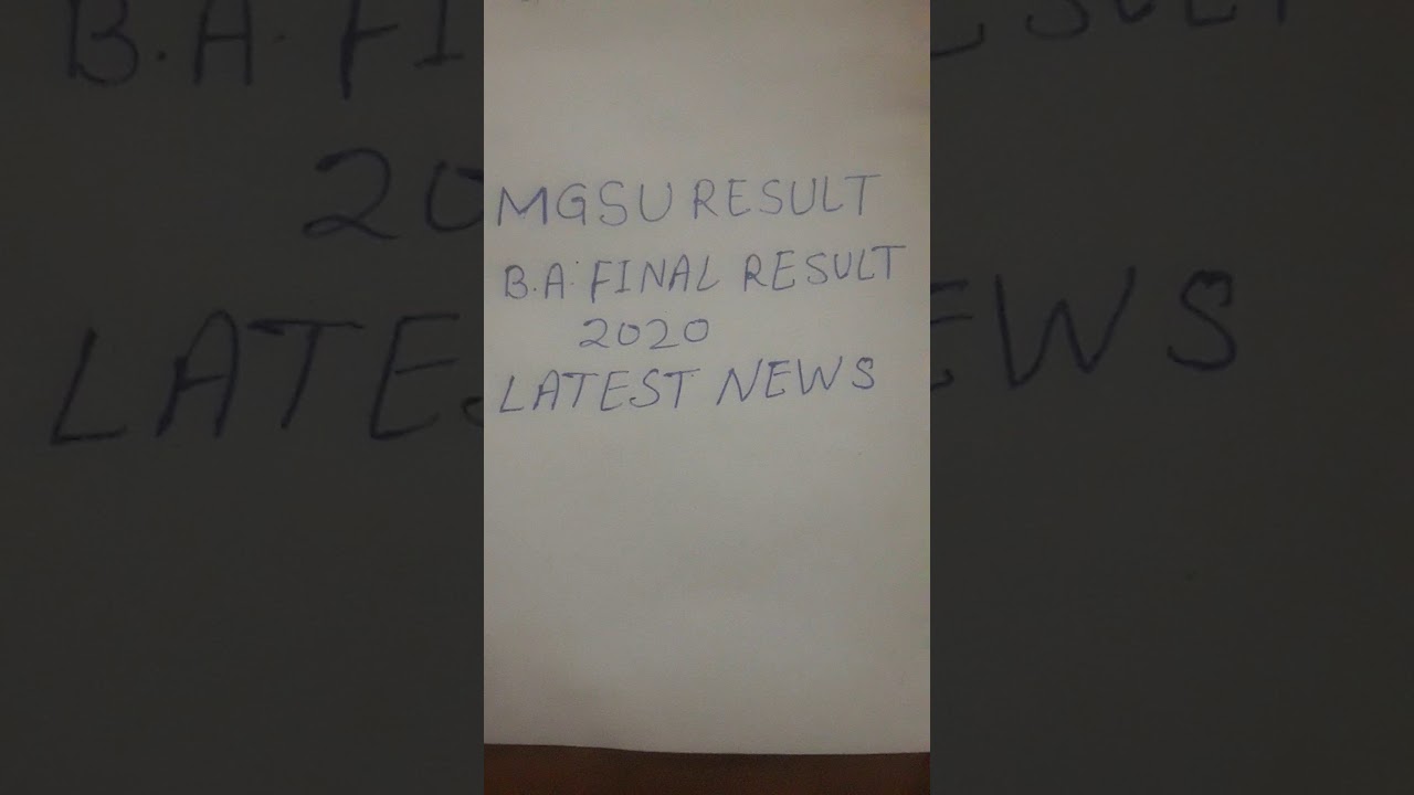 Mgsu result2020 latest
