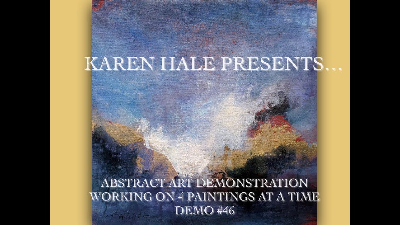 Abstract Painting Demonstration 4 Paintings at a time/gold leaf/blue painting