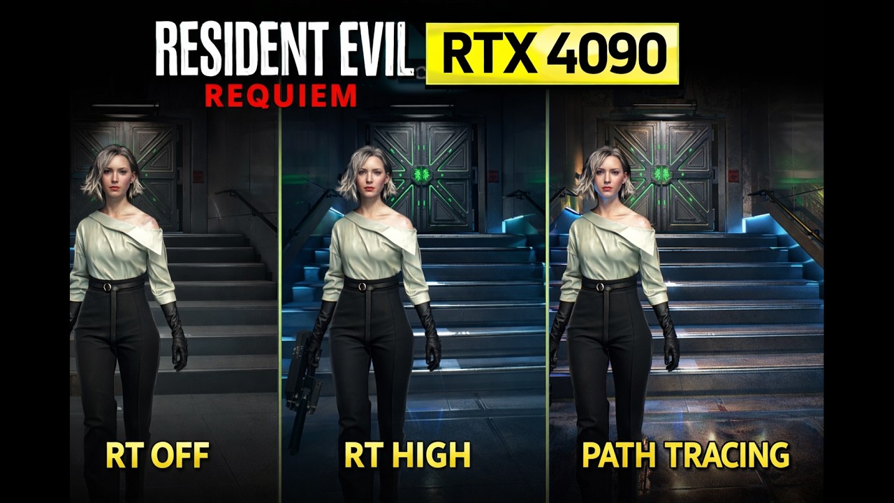 Resident Evil Requiem RTX 4090 | RT OFF vs RT HIGH vs Path Tracing (4K DLSS)