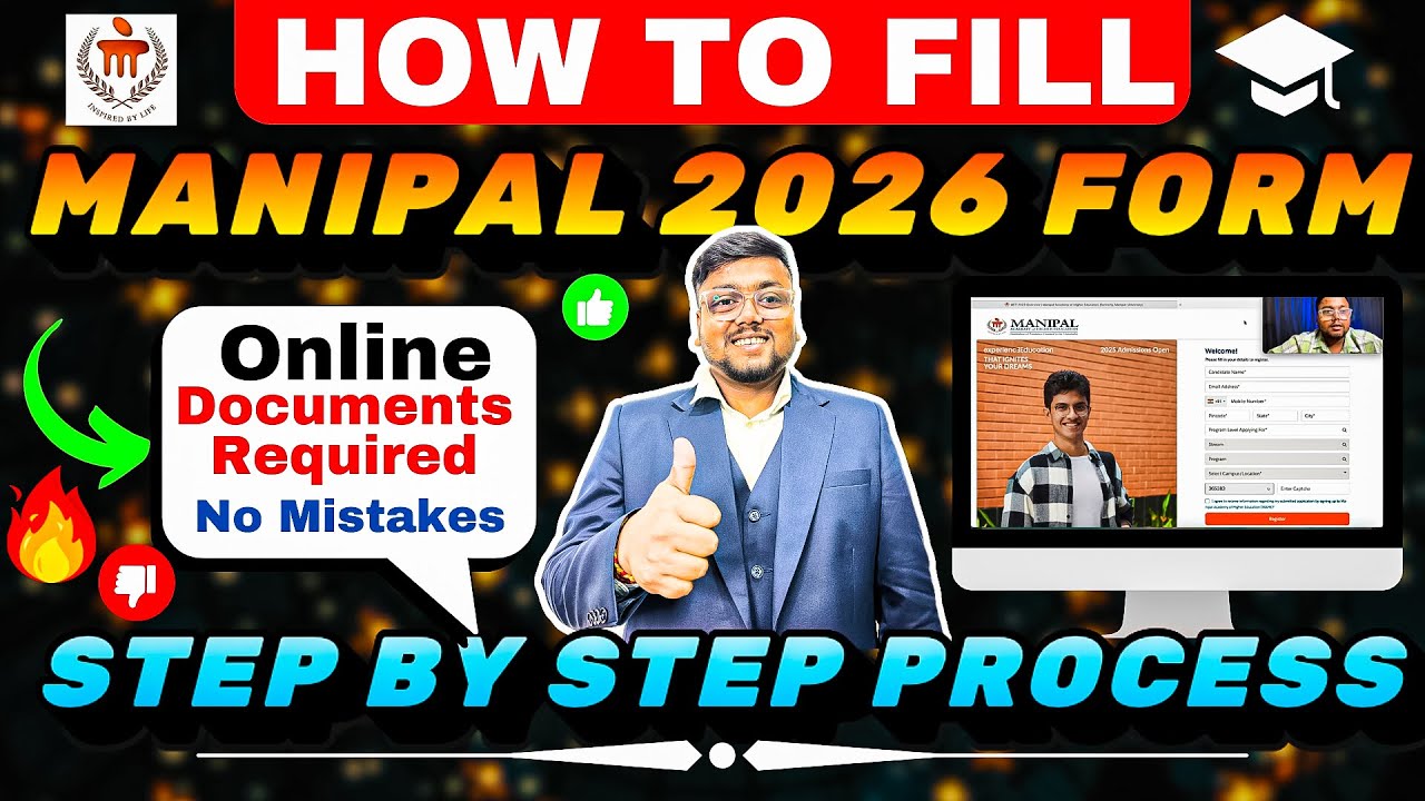 Manipal University Application Form 2026 Out ✅| Step by Step Form Fillup | Manipal form fill up 2026
