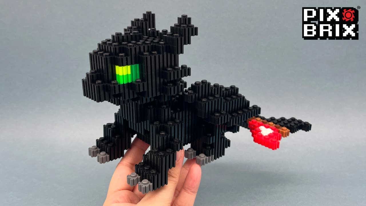 Toothless HOW TO TRAIN YOUR DRAGON 3D Figure - Pix Brix Instructions
