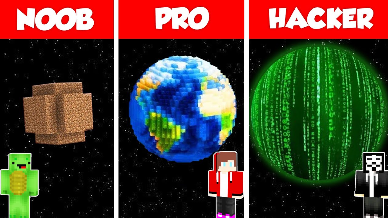Planet Sphere Base House Build Battle Challenge - JJ vs Mikey vs Hacker - Minecraft Animation
