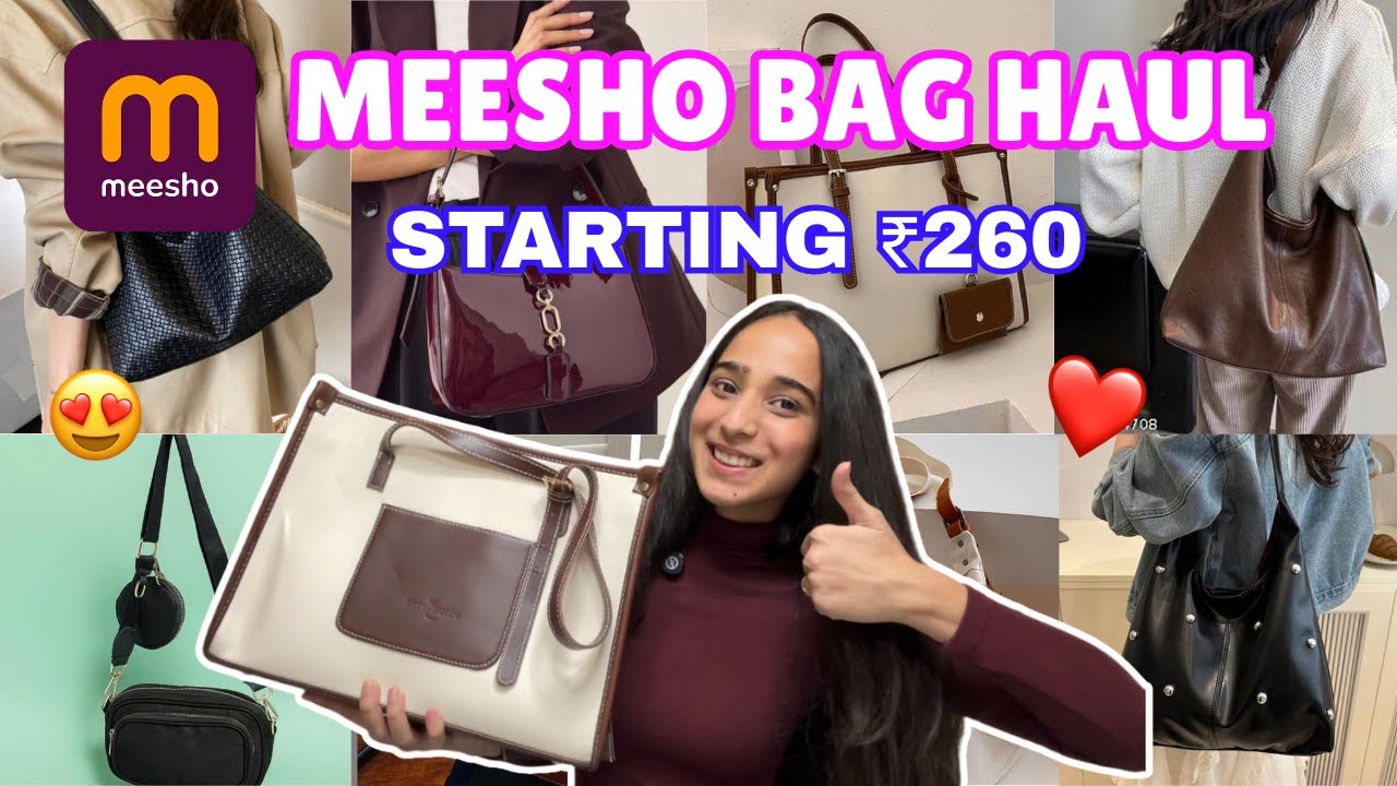 *HUGE* MEESHO BAGS HAUL | AFFORDABLE | COLLEGE, OFFICE, SLING, SIDE, TOTE BAGS | TRENDY BAG FINDS😍❤️
