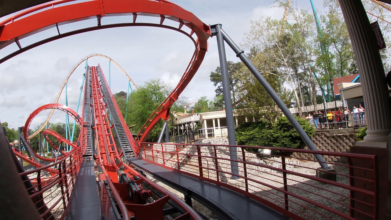 Georgia Scorcher Front Row POV 4K - Six Flags Over Georgia