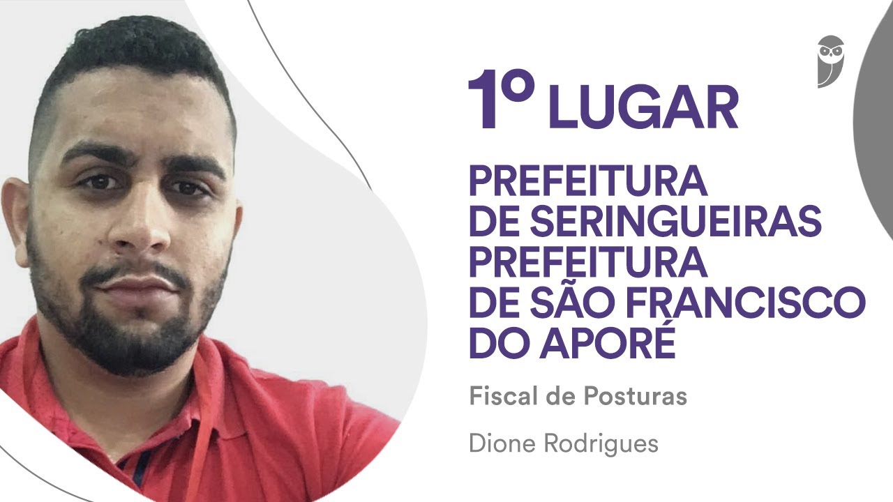 Dione aproveitou oportunidades em prefeituras de RO e passou em 1º lugar para fiscal de posturas