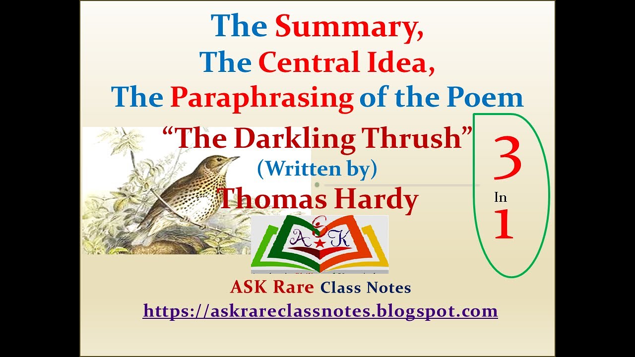 “The Darkling Thrush” #poem #by #thomas #hardy #paraphrasing #centralidea #summary #englishpoetry