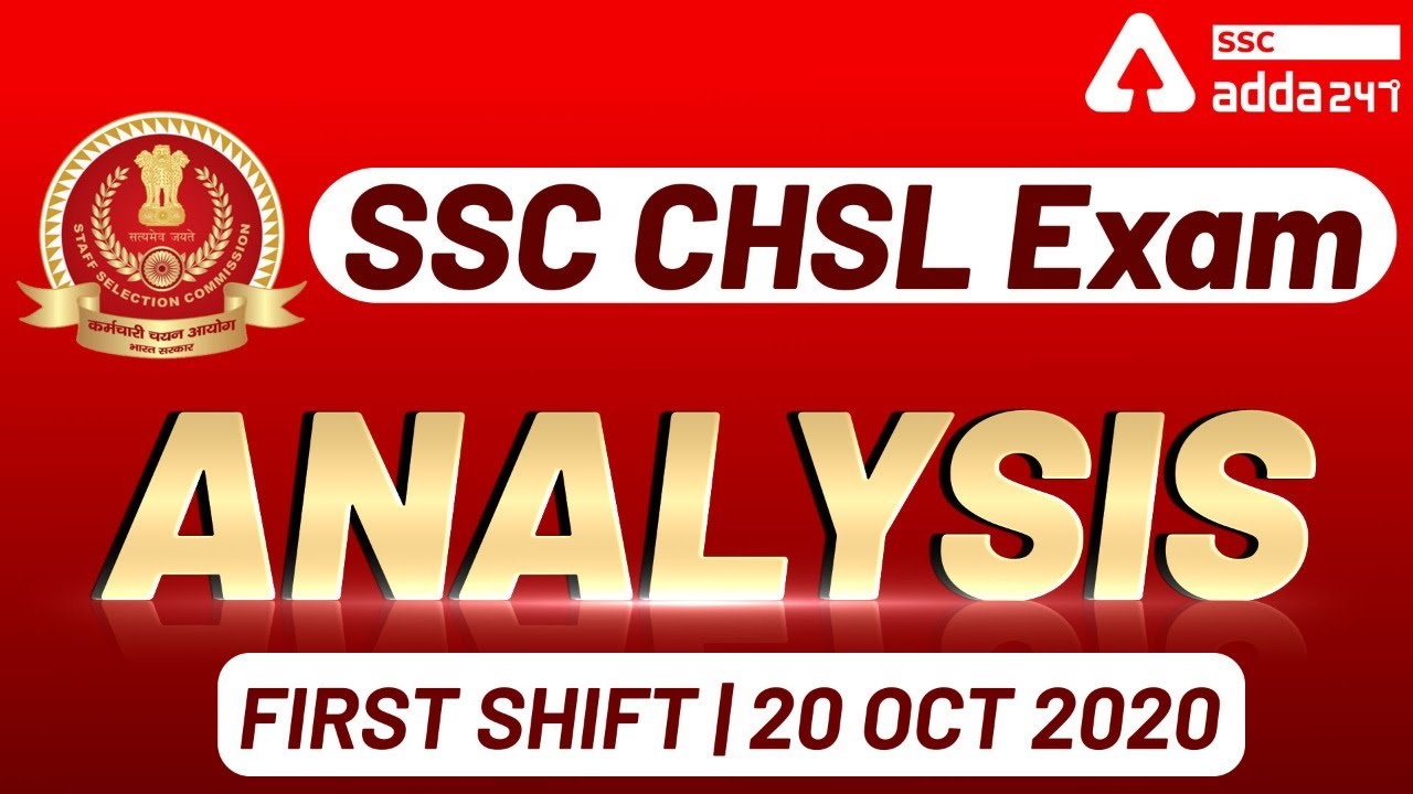SSC CHSL Exam Analysis 2020 Shift-1 (October 20) | CHSL Analysis & Paper Review 2020