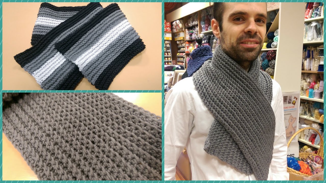 Sciarpa classica all'uncinetto Tutorial sciarpa da uomo -How to crochet a Scarf