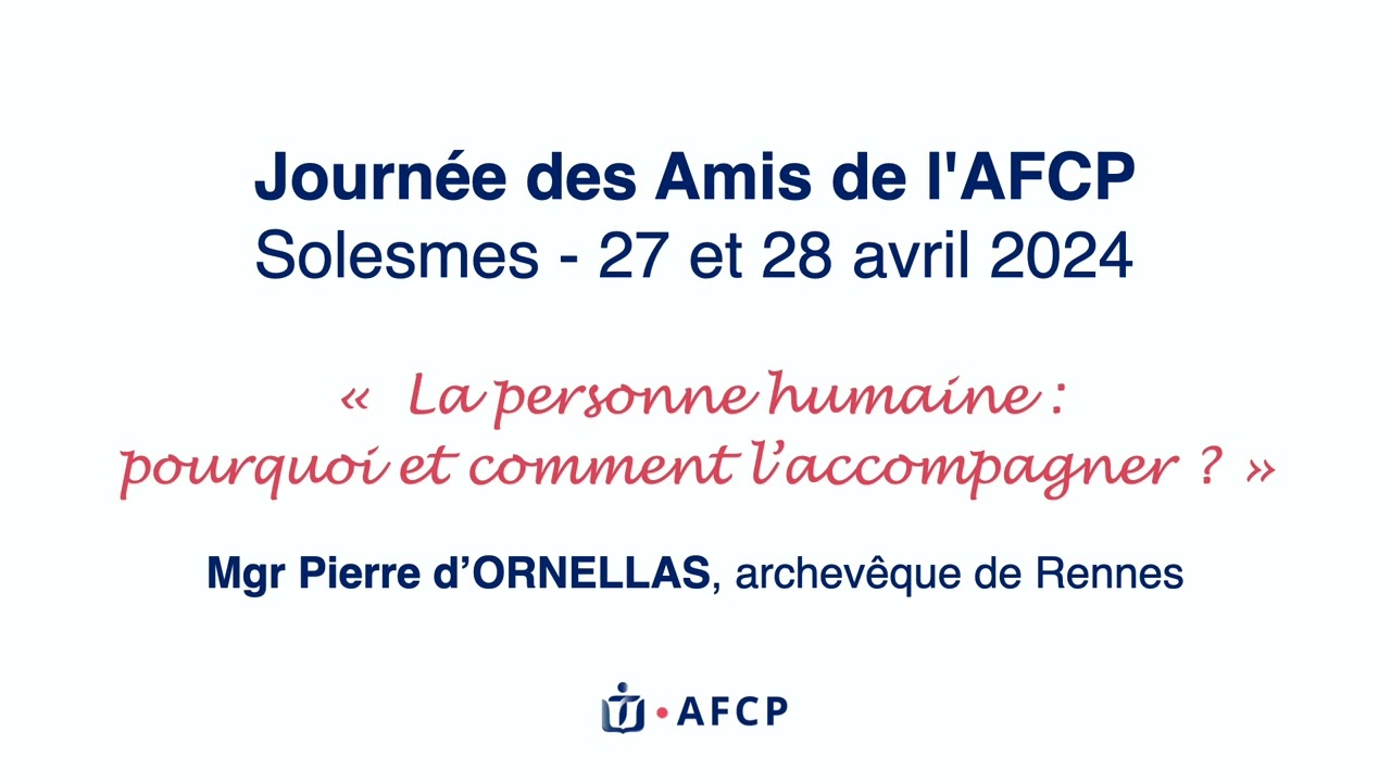 Conférence Monseigneur Pierre d'Ornellas - Journée des Amis 2024