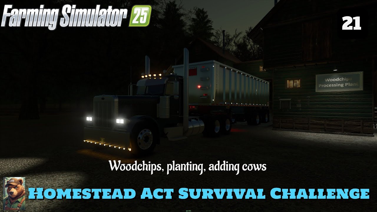 FS25: Homestead Act Survival Challenge (21) - Woodchip Production, more cows, planting...busy busy