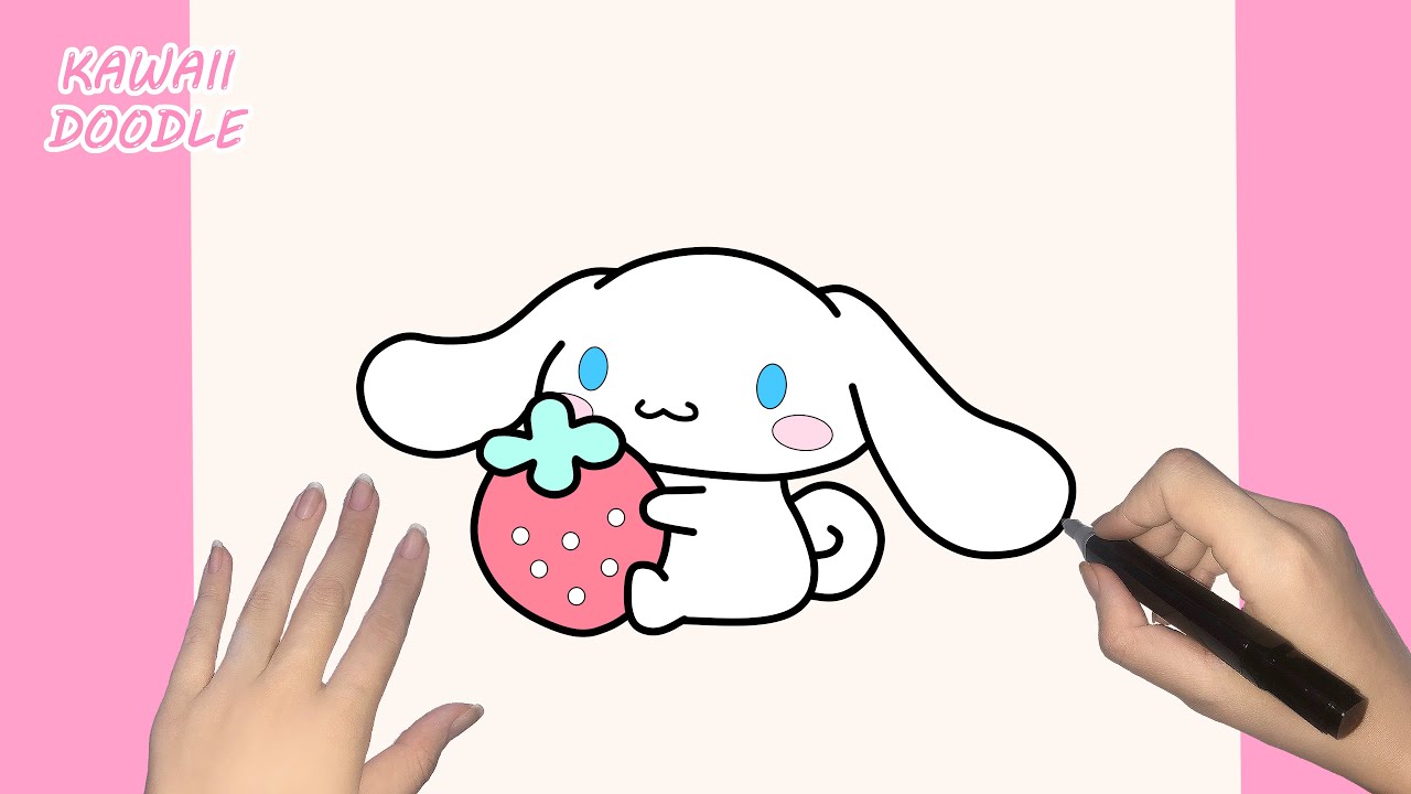 🌸HOW TO DRAW CUTE STRAWBERRY CINNAMOROLL 🍓☁️ ~ STEP BY STEP ~ KAWAII DOODLE