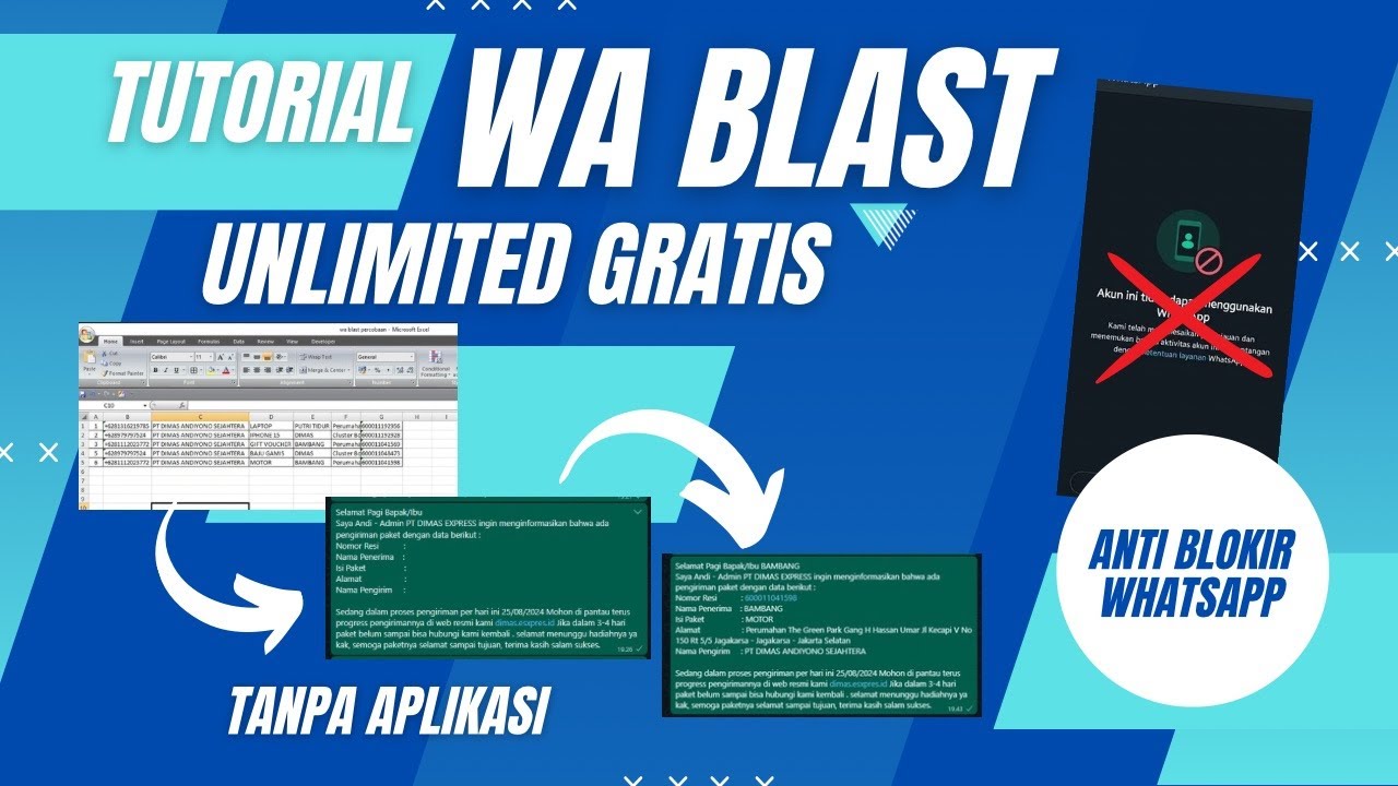 Tutorial WA BLAST Anti Banned WhatsApp, Gratis Tanpa Aplikasi