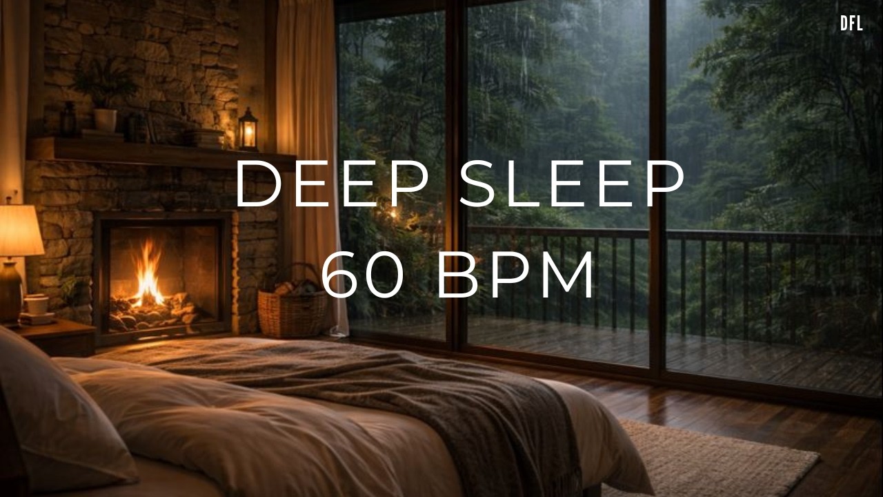 Fall Asleep Fast Cozy Cabin, Heavy Rain & Soft Piano for Deep Sleep (3 Hours)