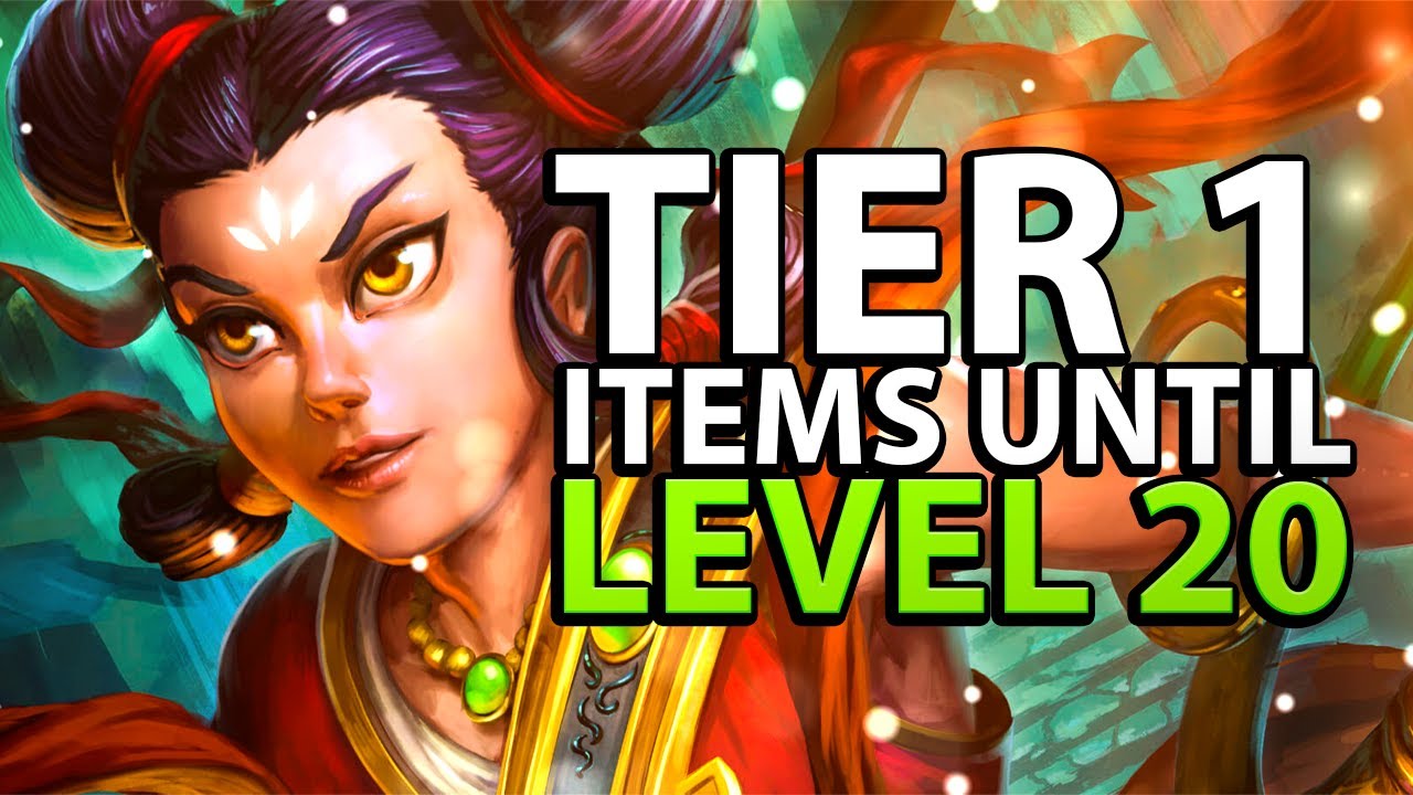 Smite... EXCEPT YOU CAN ONLY BUY TIER 1 ITEMS UNTIL LEVEL 20!