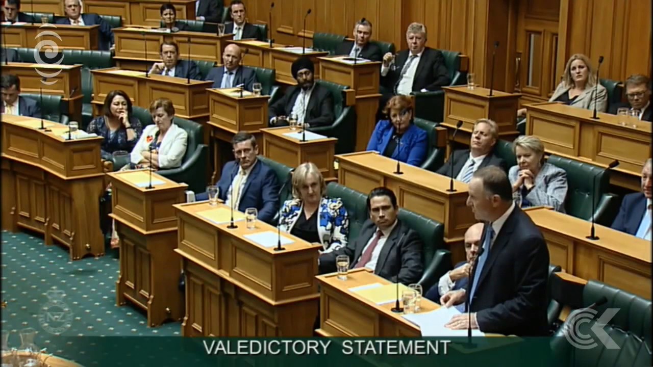 Former PM John Key makes valedictory speech in Parliament