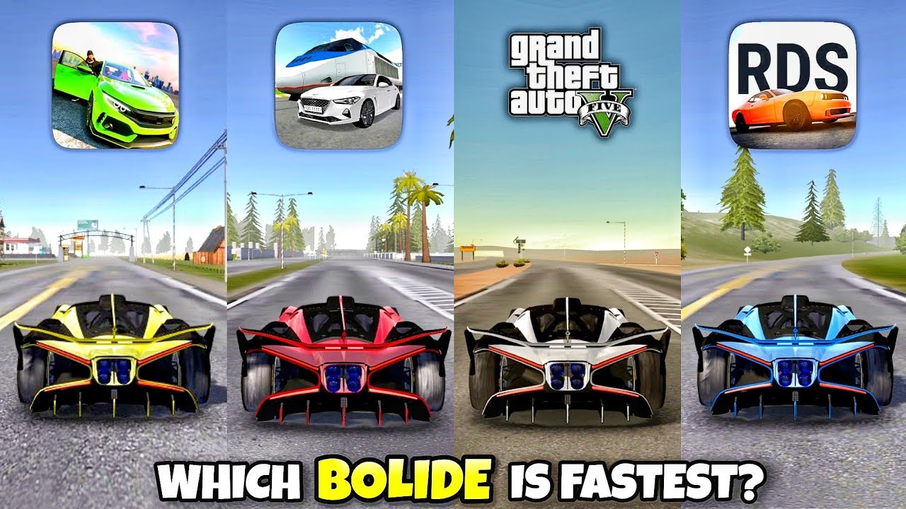 Bugatti Bolide Top Speed in GTA 5, Car Parking Driving School, 3D Driving Class, Real Driving School