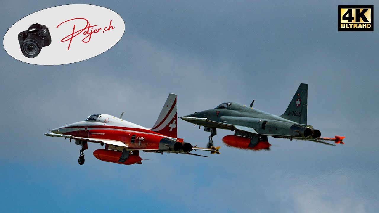 Swiss Air Force Base in Payerne Switzerland Flight Compilation F-18 F-5 EC635 PC7 PC9 Super Puma
