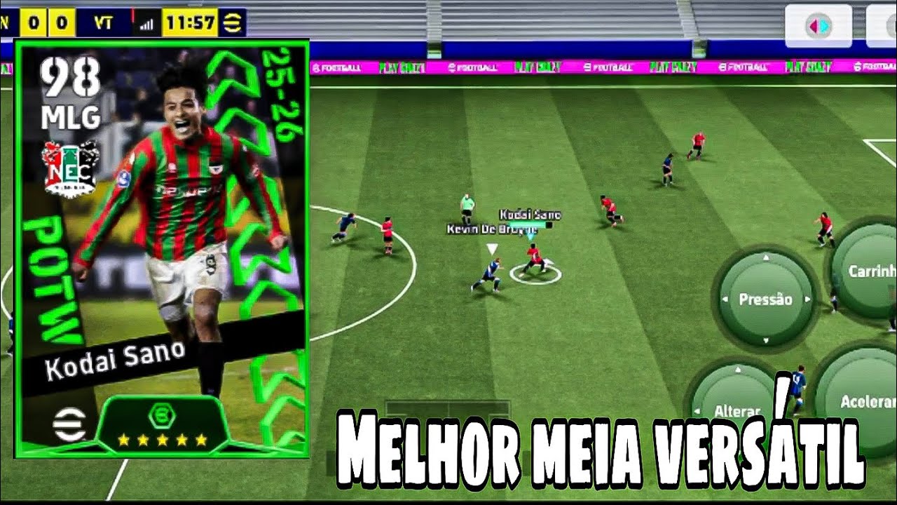 GAMEPLAY COM KODAI SONO POTW e MELHOR MEIA VERSÁTIL No eFootball 2026 Mobile 