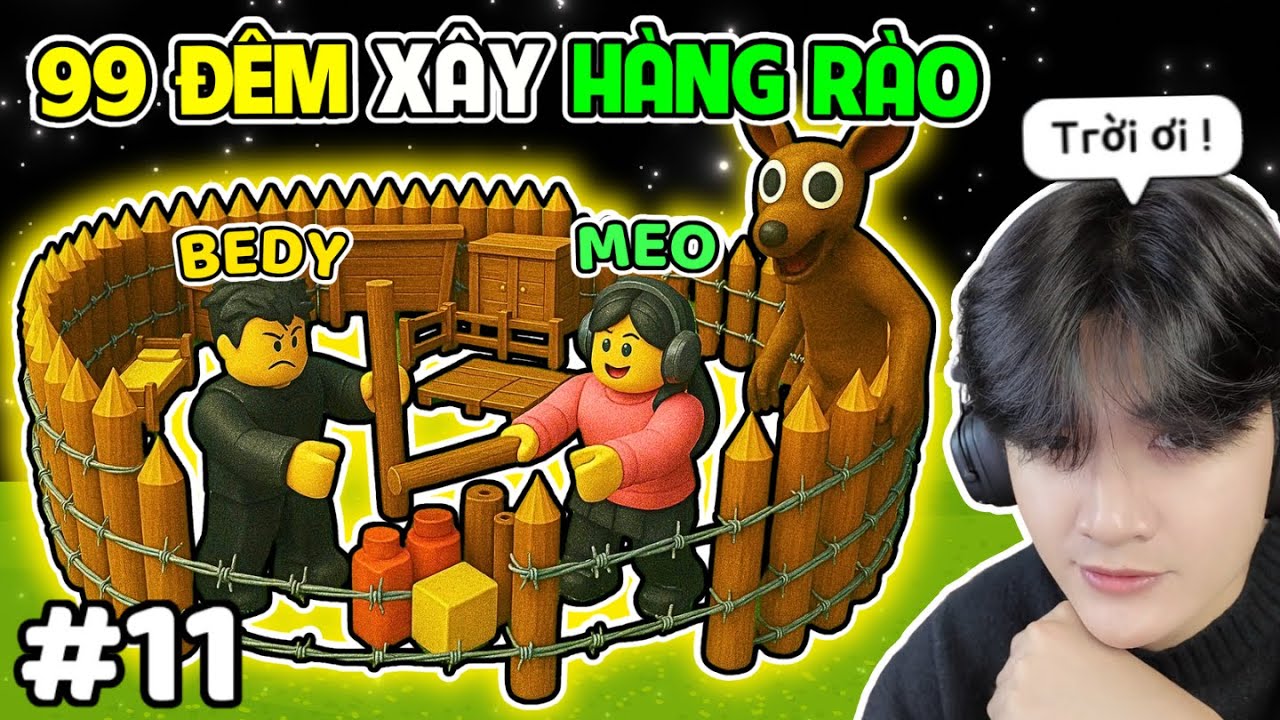 BEDY VÀ MEO XÂY DỰNG HÀNG RÀO PHÒNG THỦ SINH TỒN HƠN 300 NGÀY TRONG 99 ĐÊM TRONG RỪNG | ROBLOX