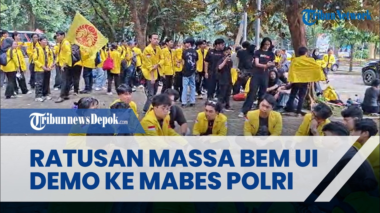 Ratusan Massa BEM UI Berangkat Demo ke Mabes Polri