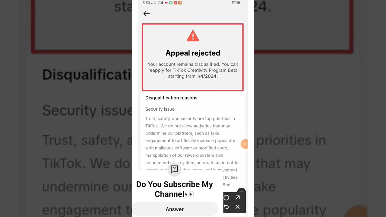 TIKTOK appeal Rejected Problem Sloved😱🤗 #tiktok #appealrejectedsolve #tiktokearnings #tiktokvideo