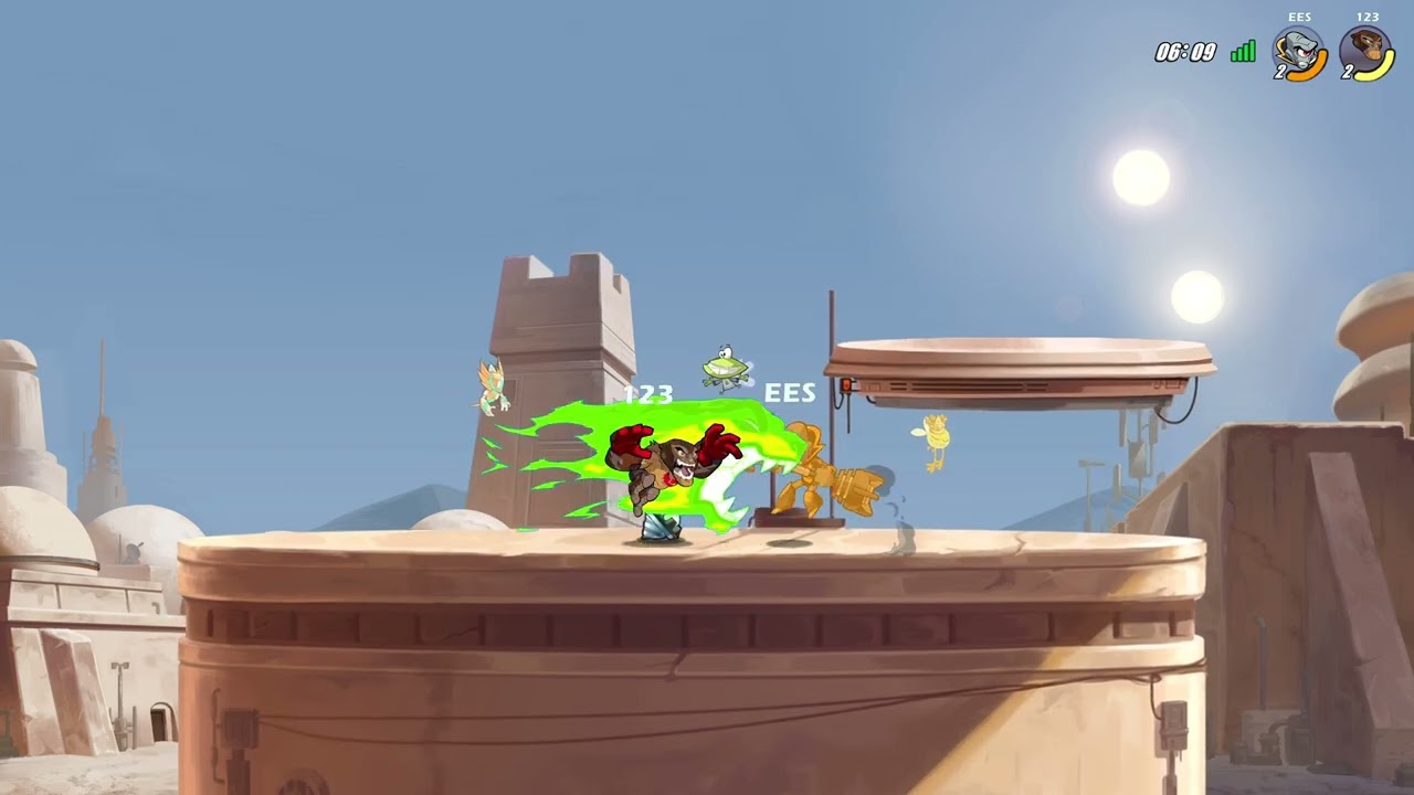 ￼￼ playing Brawlhalla￼ with 3 of my main