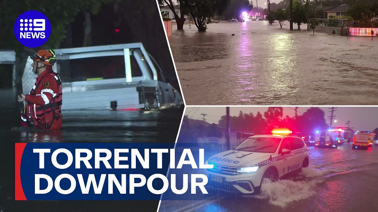 Torrential rain and flash flooding wreak havoc across Sydney | 9 News Australia