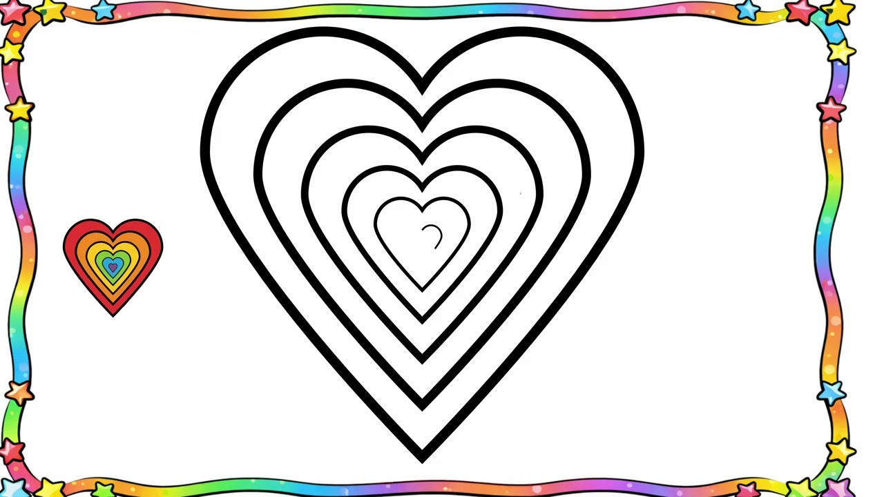 Cute rainbow drawing for kids, how to draw rainbow heart / 